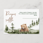 ウッドランド熊の赤ちゃんシャワーカードを待つ エンクロージャーカード (正面)