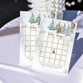 ウッドランド熊の赤ちゃんシャワービンゴゲーム