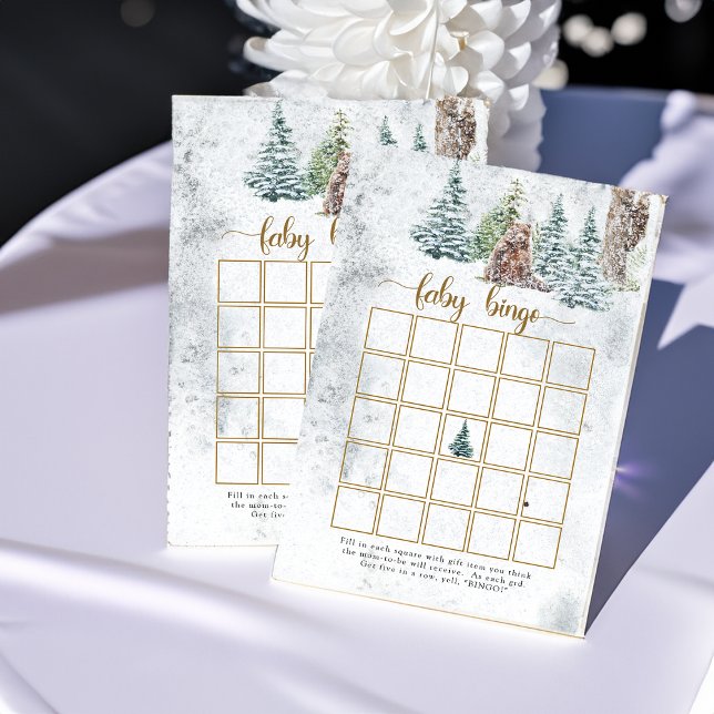 ウッドランド熊の赤ちゃんシャワービンゴゲーム (クリエイターアップロード済み)