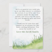 ウッドランド熊の赤ちゃんシャワー感謝感謝していの気持ち 招待状 (裏面)