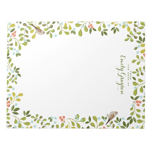 ウッドランド牧草地パーソナライズされた社会文具 ノートパッド (正面)