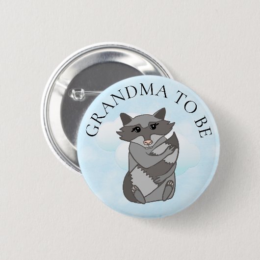 ウッドランド生き物おばあちゃん赤ちゃんシャワーボタン 缶バッジ (正面&裏面)