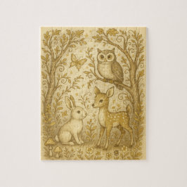 ウッドランド生き物お洒落党の好意 ジグソーパズル