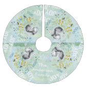 ウッドランド生き物のリス・クリスマス フリース ツリースカート (正面)