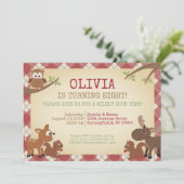 ウッドランド生き物の誕生日パーティー 招待状 (スタンド正面)