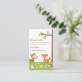 ウッドランド生き物ベビーシャワーおむつラッフル エンクロージャーカード (スタンド正面)