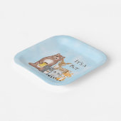 ウッドランド生き物ベビーシャワー男の子 ペーパープレート (傾斜あり)