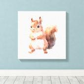 ウッドランド生き物リス キャンバスプリント (インサイチュ (ウッドフロア))