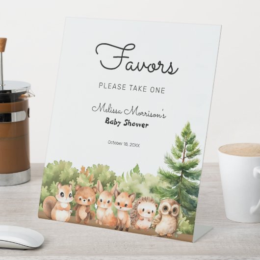 ウッドランド男の赤ちゃんシャワーの好意 台座サイン (インサイチュ)