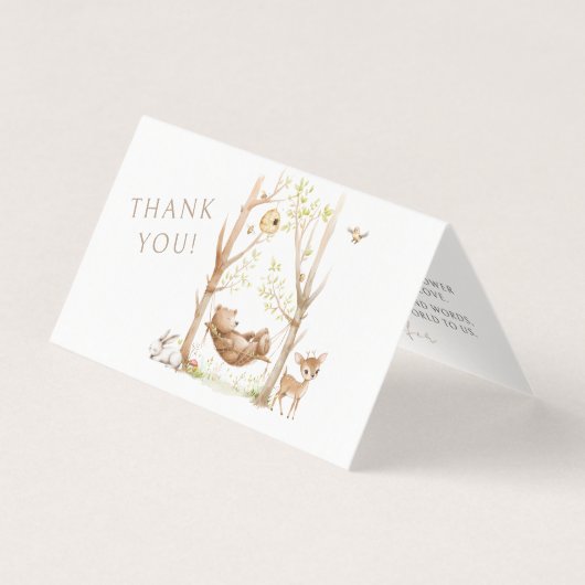 ウッドランド男の赤ちゃんシャワー折り畳み可能ありがとう車 (正面)