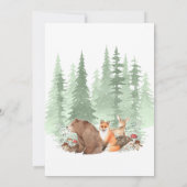 ウッドランド男の赤ちゃんシャワー招待赤ちゃんシャワー 招待状 (裏面)