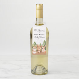 ウッドランド男の赤ちゃんシャワー ボトルネックタグ