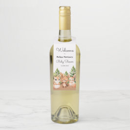 ウッドランド男の赤ちゃんシャワー ボトルネックタグ