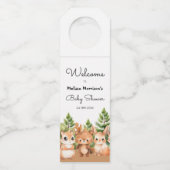 ウッドランド男の赤ちゃんシャワー ボトルネックタグ (正面)