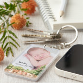 ウッドランド男の赤ちゃん写真名パパ以降 キーホルダー (正面右)