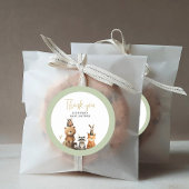 ウッドランド男女兼用アニマルズベビーシャワーのお願い ラウンドシール