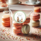 ウッドランド男女兼用アニマルズベビーシャワーのお願い ラウンドシール