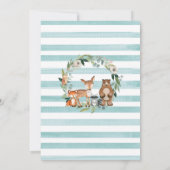 ウッドランド男女兼用アニマルズベビーシャワー 招待状 (裏面)