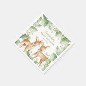 ウッドランド男女兼用ディアツインズベビーシャワー スタンダードカクテルナプキン (角)