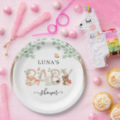 ウッドランド男女兼用ベイビーシャワー紙プレート ペーパープレート (パーティー)