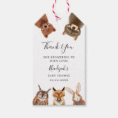 ウッドランド男女兼用赤ちゃんシャワー ギフトタグ (正面)