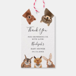 ウッドランド男女兼用赤ちゃんシャワー ギフトタグ