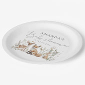 ウッドランド男女兼用赤ちゃんシャワー ペーパープレート (アングル)