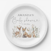 ウッドランド男女兼用赤ちゃんシャワー ペーパープレート (正面)