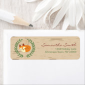 ウッドランド眠るキツネ樺の木ベビーシャワー ラベル (インサイチュ)