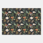 ウッドランド秋のキノコ ラッピングペーパーシート (正面)