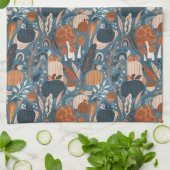 ウッドランド秋カボチャ キッチンタオル (折り畳み)