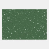 ウッドランド秋グリーンホワイト&金ゴールドクリスマスプレゼント ラッピングペーパーシート (正面2)