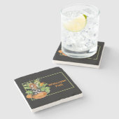 ウッドランド秋ハーベスト小妖精や小人 ストーンコースター (横)