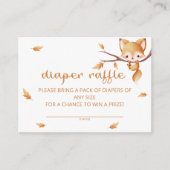 ウッドランド秋ベビーキツネおむつラッフルチケット エンクロージャーカード (正面)