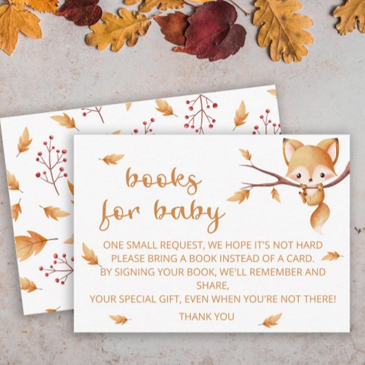 ウッドランド秋ベビーキツネブックスベビーチケット エンクロージャーカード