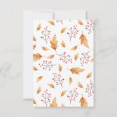 ウッドランド秋ベビーキツネベビーシャワー サンキューカード (裏面)