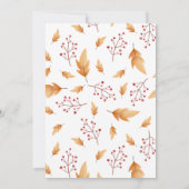 ウッドランド秋ベビーキツネベビーシャワー 招待状 (裏面)