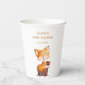 ウッドランド秋ベビーキツネベビーシャワー 紙コップ (裏面)