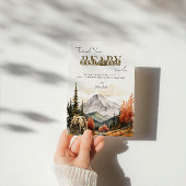 ウッドランド秋マウンテンベビーベイビーシャワー多くの サンキューカード