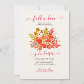 ウッドランド秋マッシュルーム結婚ワイルドフラワー 招待状 (正面)