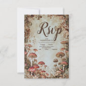 ウッドランド秋水彩結婚キノコ 出欠カード (正面)