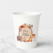 ウッドランド秋秋のベビーシャワー 紙コップ (正面)