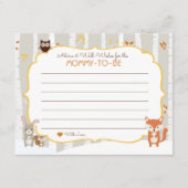 ウッドランド秋/ウィンターベビーシャワーアドバイスカード アドバイスカード (正面)