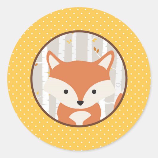 ウッドランド秋/冬の赤ちゃんシャワーのお気に入り ラウンドシール (正面)