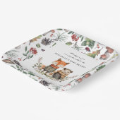 ウッドランド秋 |森林動物の赤ちゃんシャワー ペーパープレート (傾斜あり)