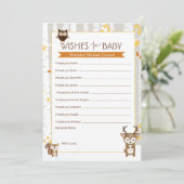 ウッドランド秋/赤ちゃんシャワーカードの冬の願い アドバイスカード (スタンド正面)