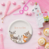 ウッドランド紙プレートベビーシャワー動物キツネクマ ペーパープレート (パーティー)