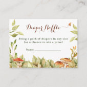 ウッドランド素朴おむつラッフル緑のキノコ エンクロージャーカード (正面)