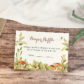 ウッドランド素朴おむつラッフル緑のキノコ エンクロージャーカード