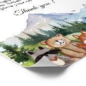 ウッドランド素朴おむつラッフル赤ちゃんシャワーサイン ポスター (角)